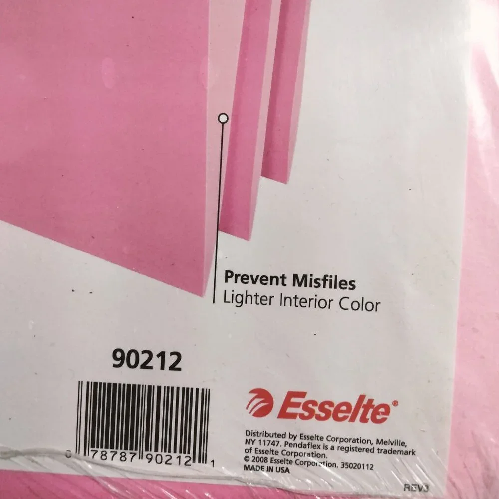 Pendaflex Pink File Folders Letter Size 10 Pack 3 Tab Positions